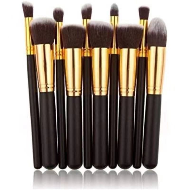 Kit com 10 Pincéis de Maquiagem