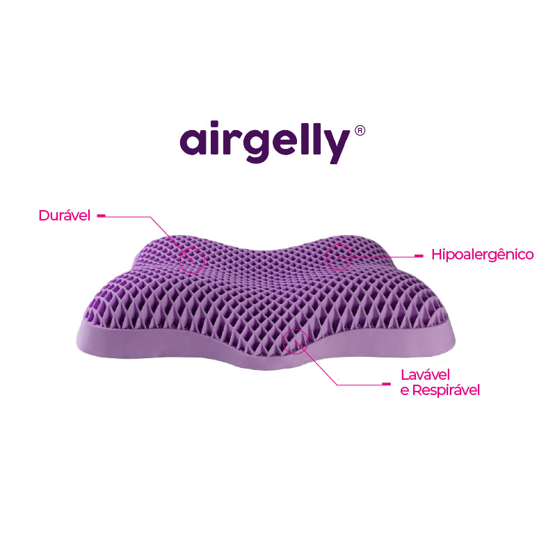 Travesseiro Cervical Airgelly 2.0® – Ortopédico, Lavável e Cuida da Sua Beleza Natural