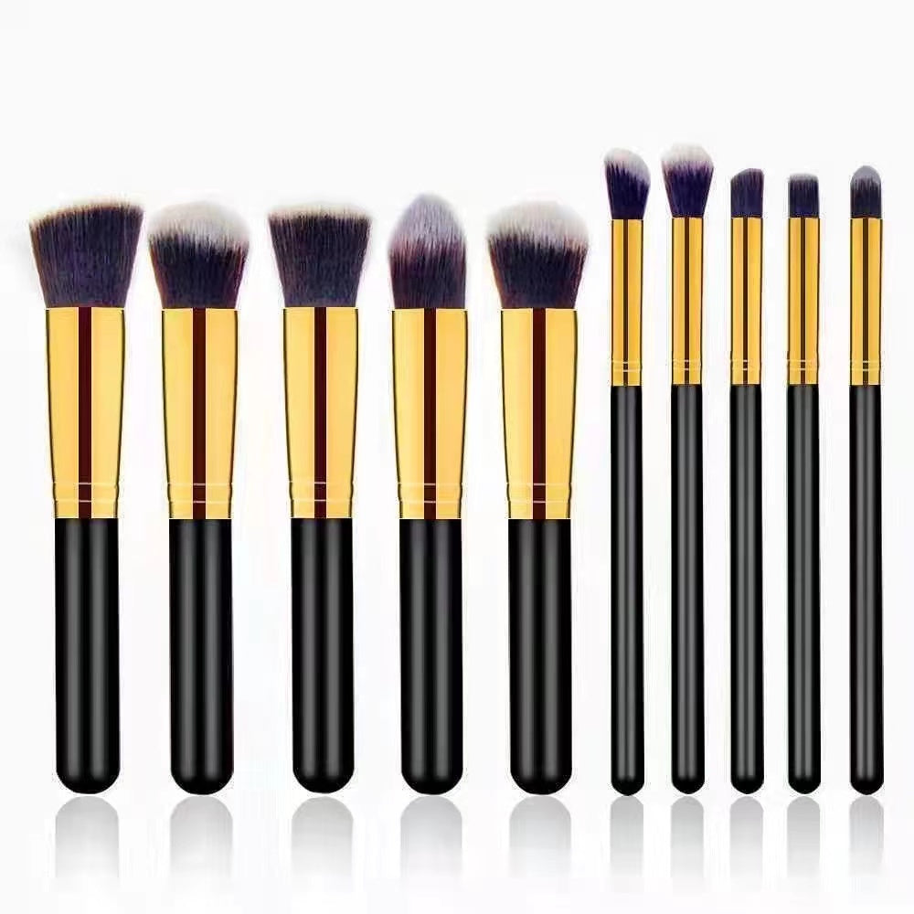 Kit com 10 Pincéis de Maquiagem