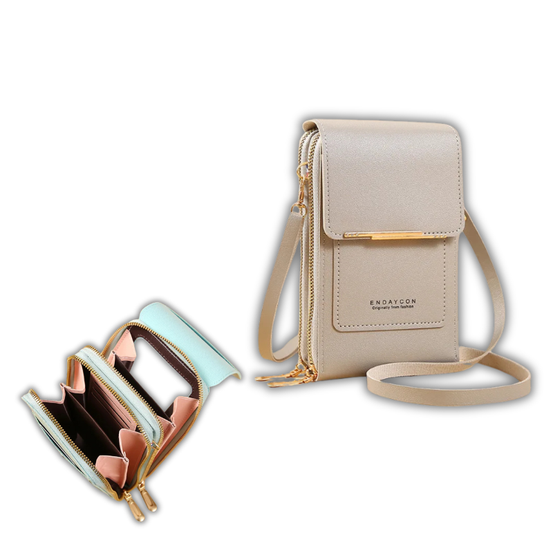 Bolsa feminina com design antifurto e painel touch para praticidade