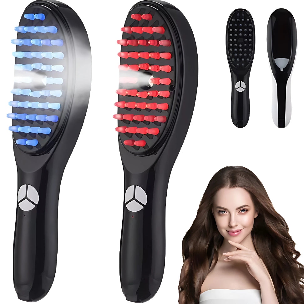 Escova Massageadora Capilar com Laser 4 em 1 – Tratamento Antiqueda