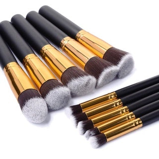 Kit com 10 Pincéis de Maquiagem