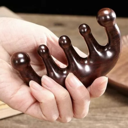 Pente de Massagem Natural em Madeira para Couro Cabeludo