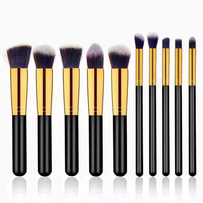 Kit com 10 Pincéis de Maquiagem