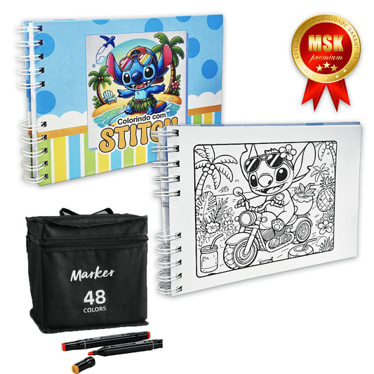 Kit de Colorir Premium – Canetas Marcadoras + Livro