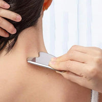 Placa Gua Sha para Massagem Facial em Aço Inox