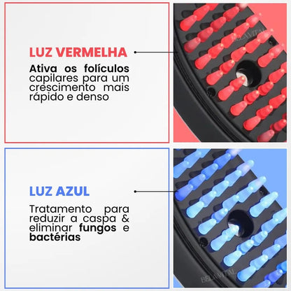 Escova Massageadora Capilar com Laser 4 em 1 – Tratamento Antiqueda