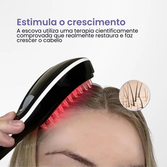 Escova Massageadora Capilar com Laser 4 em 1 – Tratamento Antiqueda